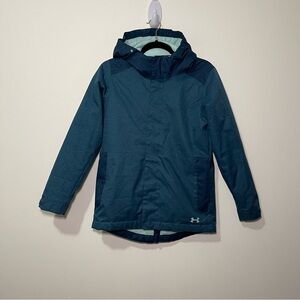 Under Armour Teal youth child teen infrared thermo layer winter jacket in Y-L